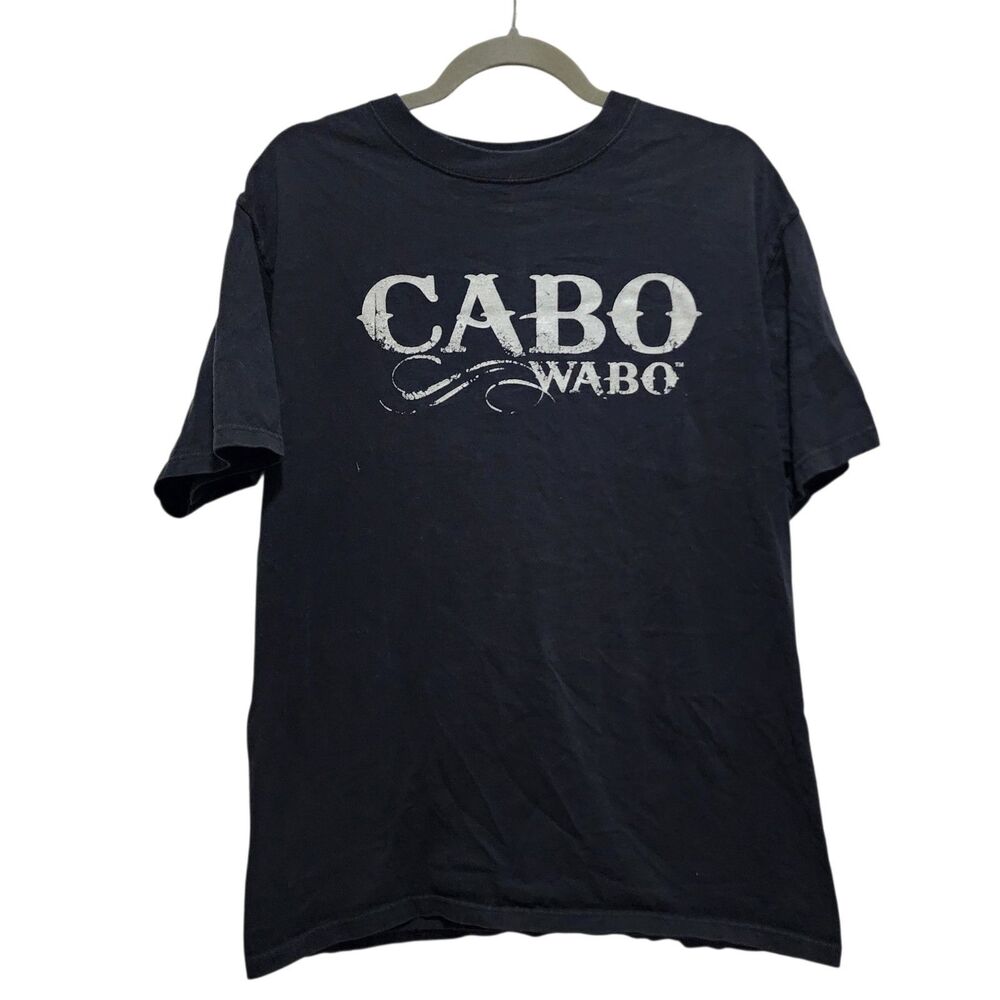 Cabo Wabo Black Graphic T-Shirt Mens Large Anvil Cotton Casual Rock Tee